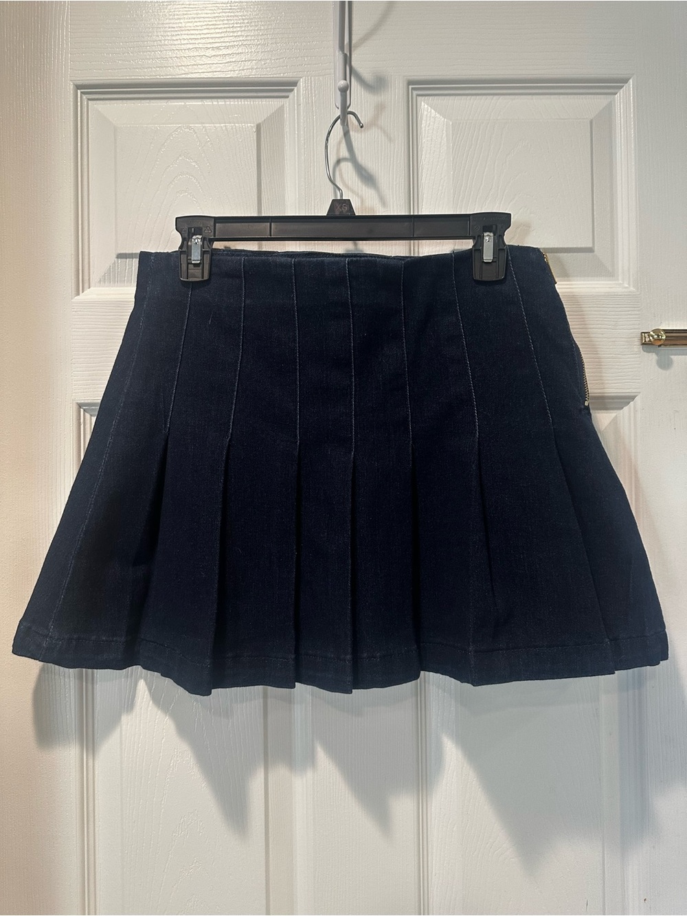 Classic Pleated Women's Skirt - Denim